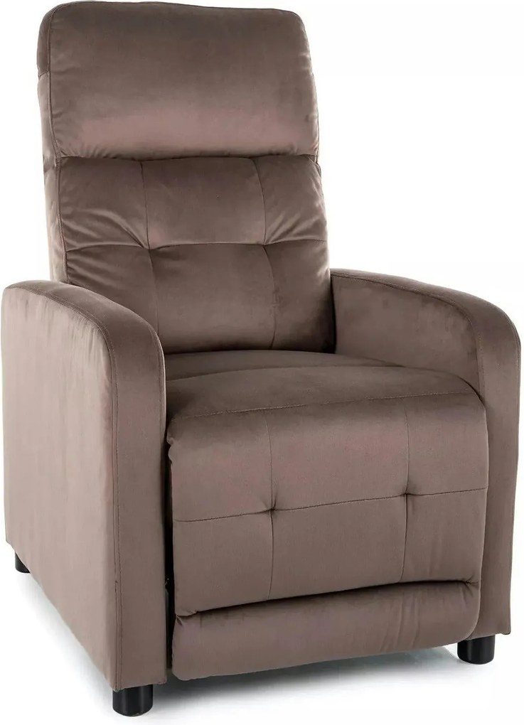 Fotoliu rabatabil OTUS, stofa catifelata cappuccino - Bluvel 38, 66x92
