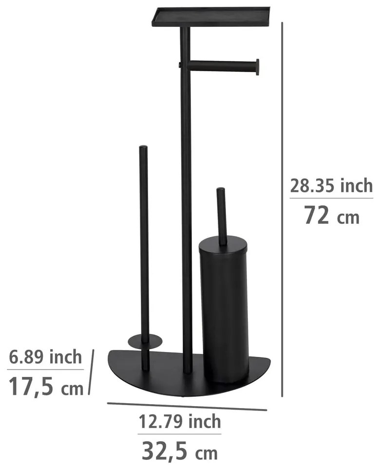 Suport pentru hârtie igienică negru din oțel Cosenza – Wenko