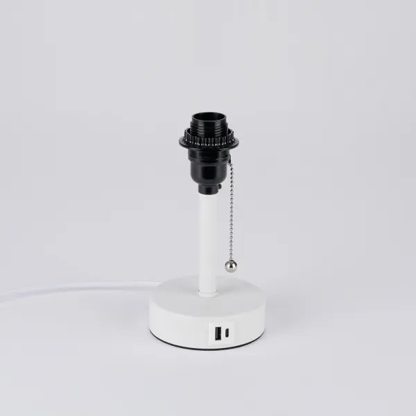 Brilagi - Lampă de masă TABLON cu port USB, 1xE27/25W/230V, alb/crem