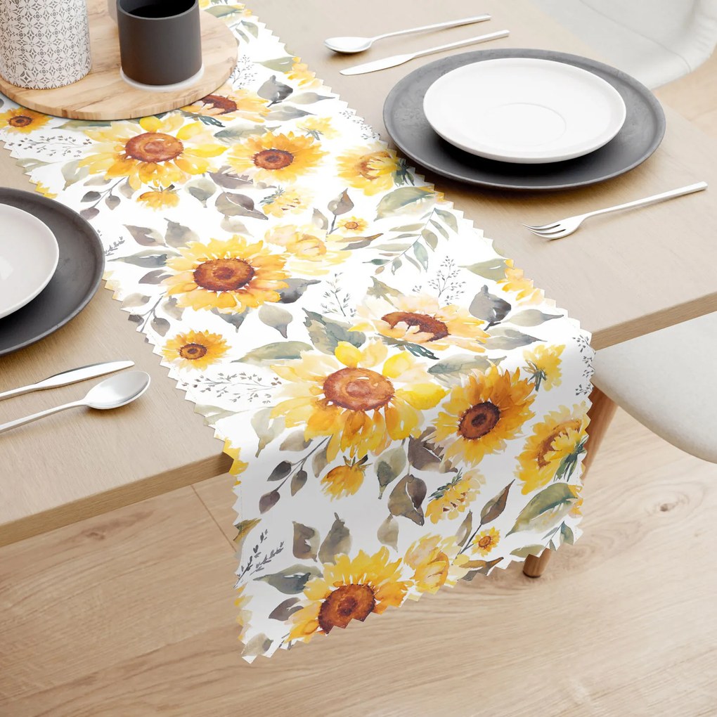 Goldea napron de masă teflonat - flori de floarea-soarelui 20x140 cm