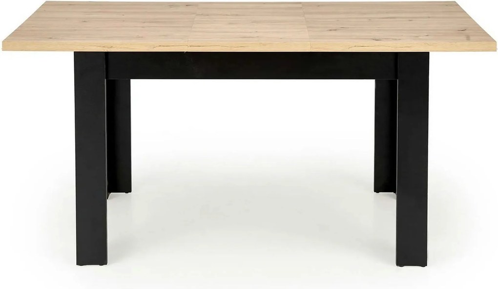 Masa extensibila BAGIO, stejar/negru, PAL laminat, 120/160x80x77 cm