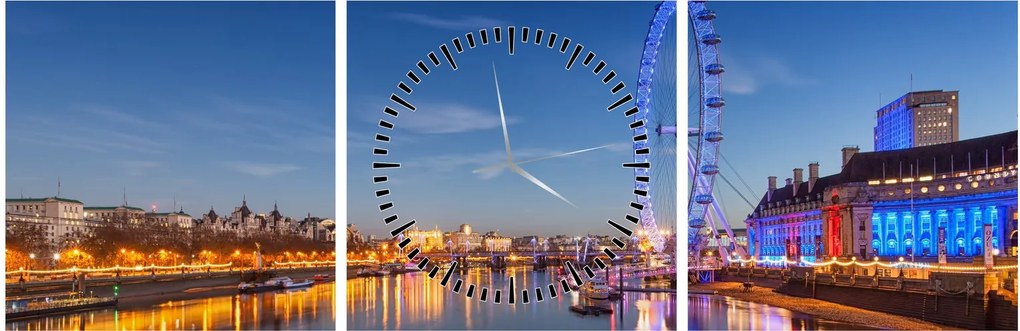 Tablou London Eye (cu ceas) (90x30 cm)