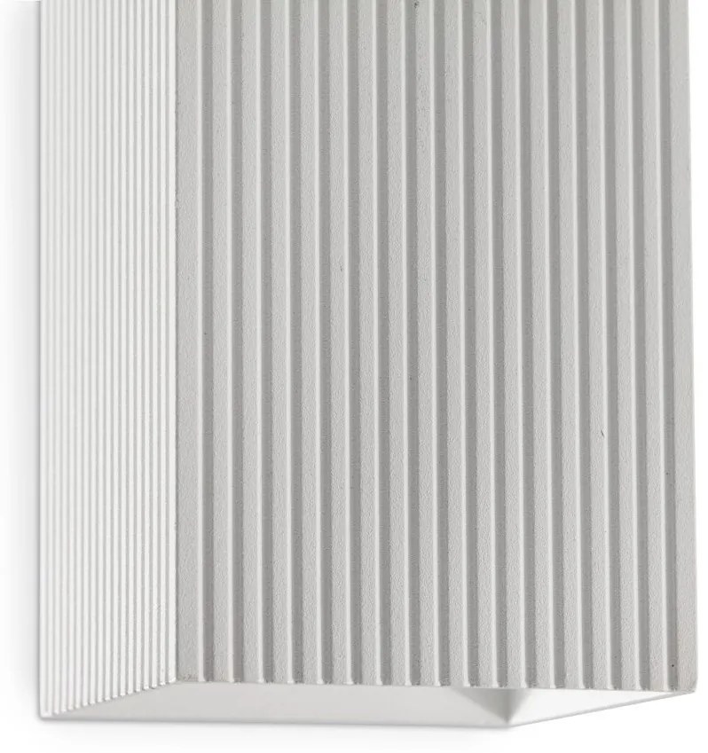 Aplica perete aluminiu striat alb, 2xGU10, LUNE square