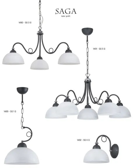 Jupiter 1492 - Corp de iluminat perete SAGA 1xE27/60W/230V