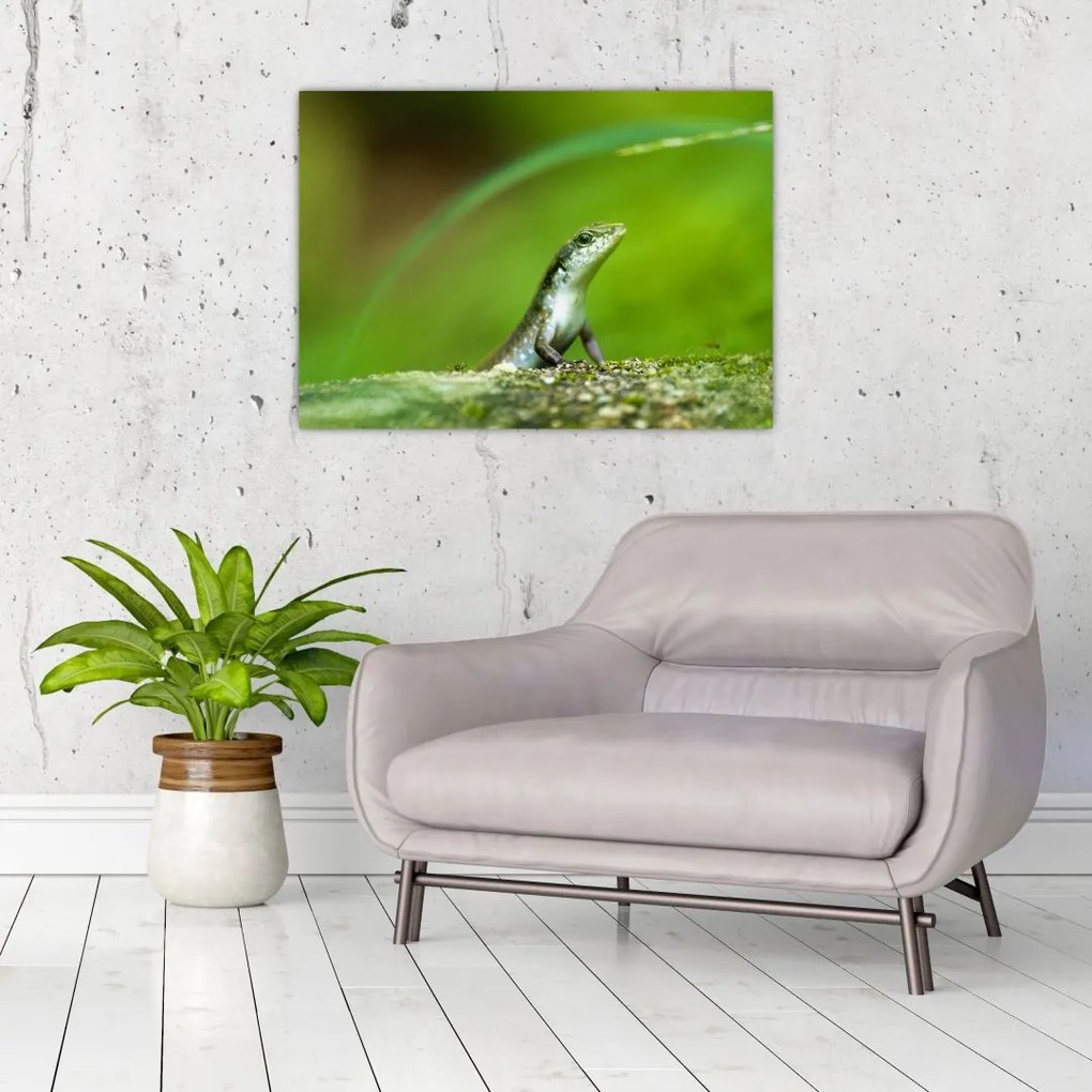 Tablou pe sticlă cu șopârlă (70x50 cm)