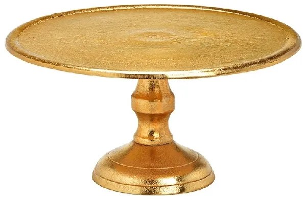 Platou auriu cu picior, metal, 12 cm