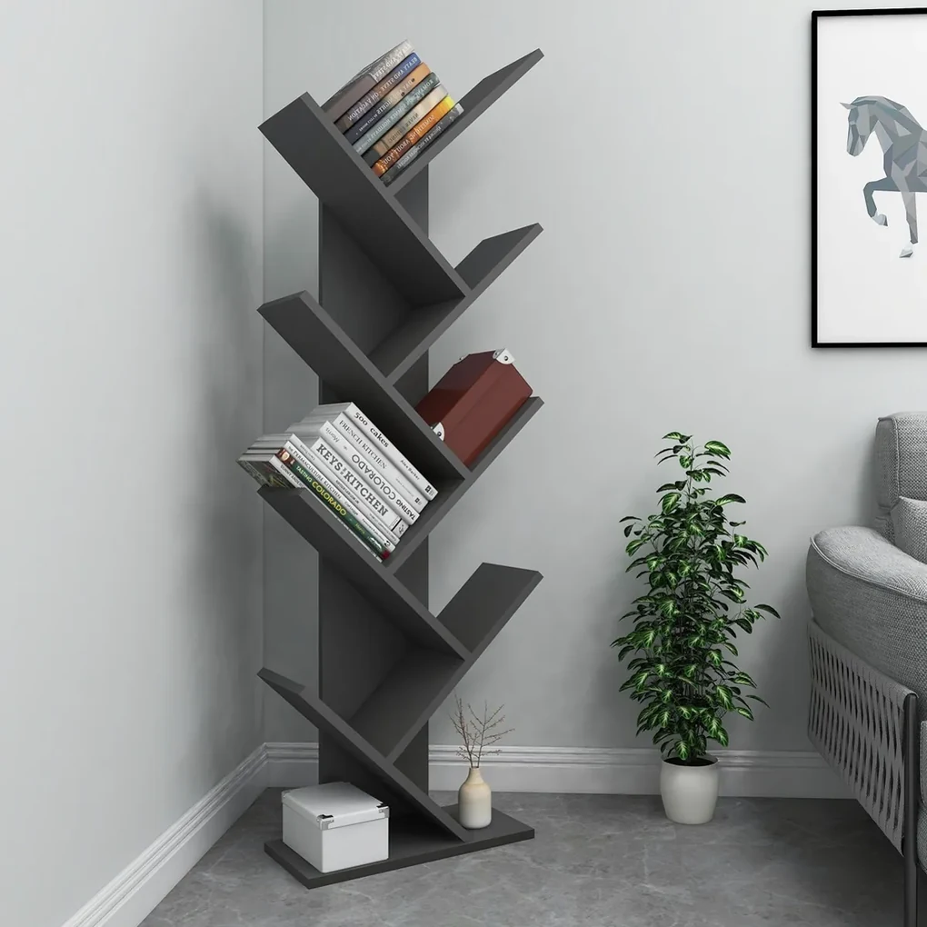 Raft de bibliotecă Hitit Anthracite