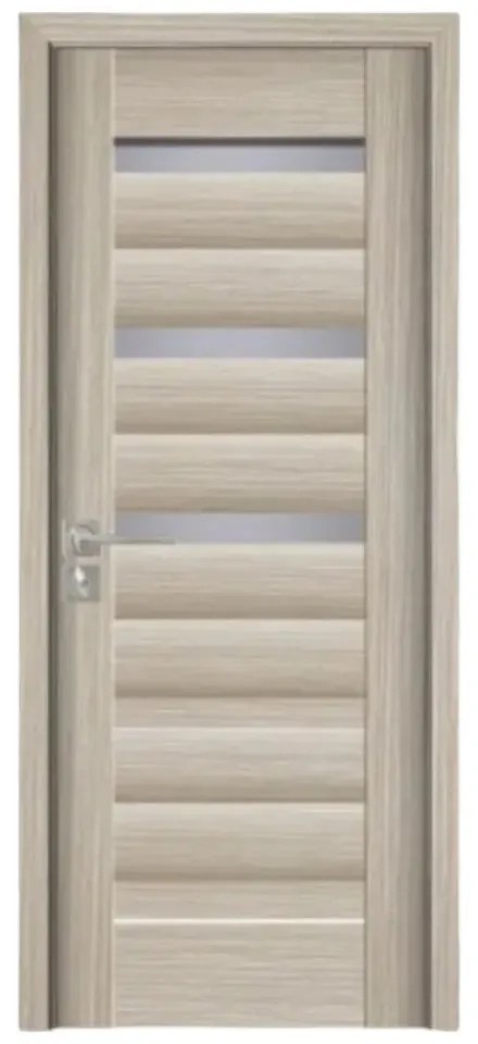 Usa Interior din MDF Novo Doors ND02 LUX PREMIUM, Cadru din Lemn Masiv, KIT COMPLET, Toc Reglabil de 10 CM INCLUS, Plinta pe Ambele Parti (Culoare: