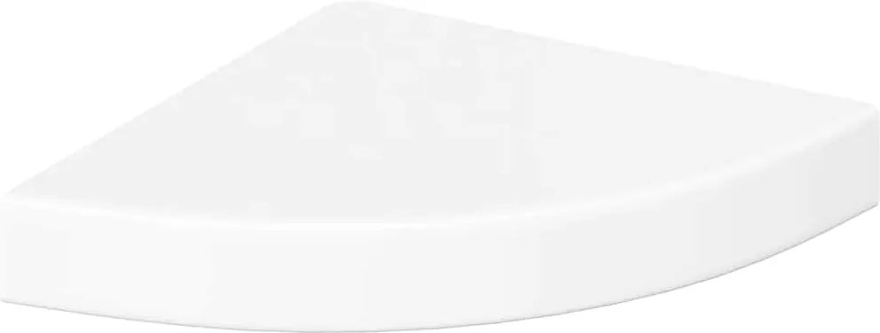 vidaXL Raft de colț plutitor, alb lucios, 25x25x3,8 cm, MDF