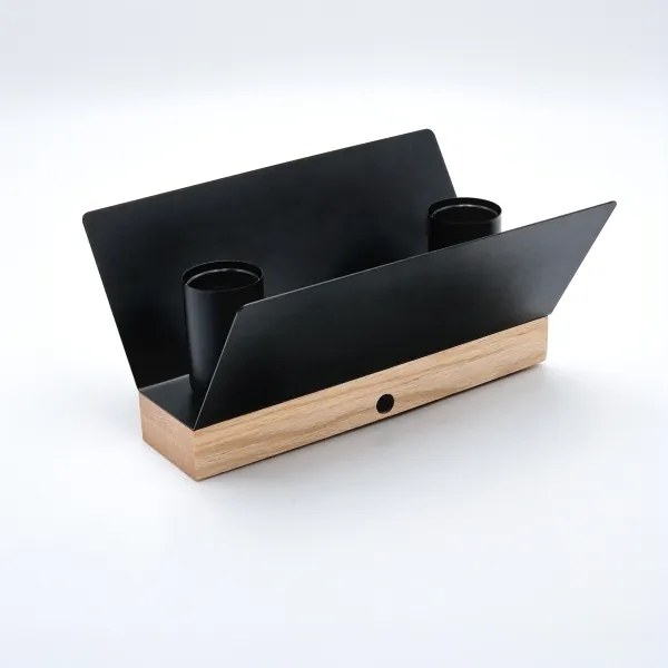 Plafonieră ESME 2xE27/15W/230V negru/stejar