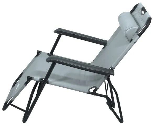 Scaun pliabil ajustabil gri/negru