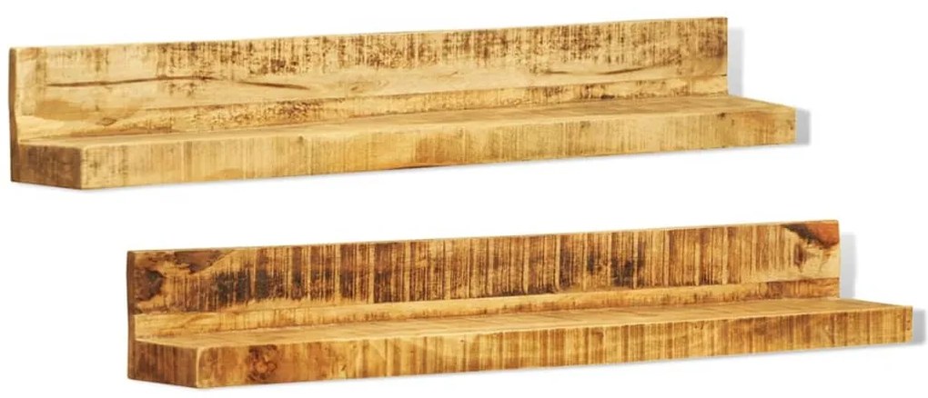 Etajera din lemn masiv cu montare pe perete, 2 buc