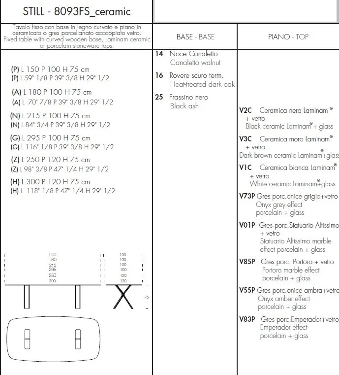 Masa eleganta design LUX Still 300x120cm