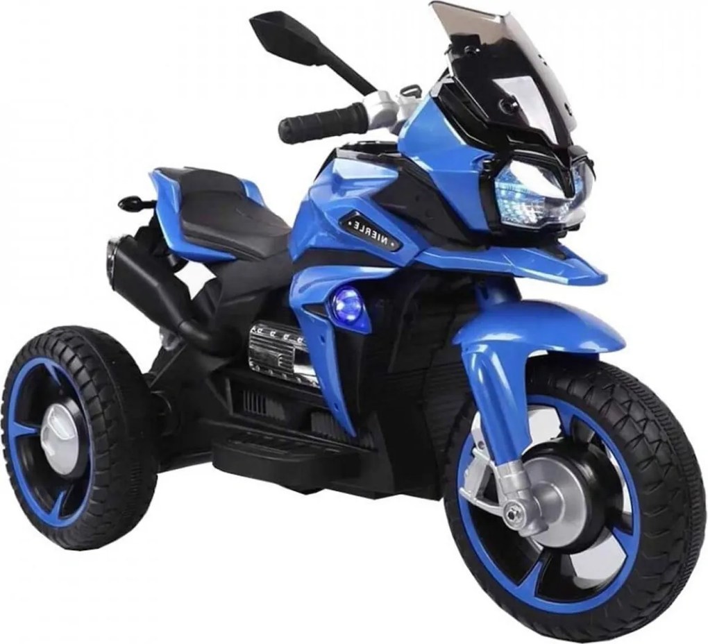 Motocicleta Electrica cu Acumulator Pentru Copii NOVOKIDS™ Ontario Motor, 3-8 ani, max 30 kg, Cu USB, Sunete si Lumini LED, Pornire cu cheie, 3 Roti,