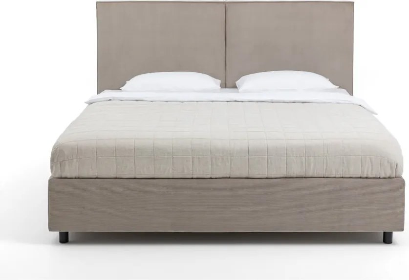 Pat dublu tapițat taupe cu spațiu de depozitare cu saltea / somieră 180x200 cm Myra Bold - Bonami Selection