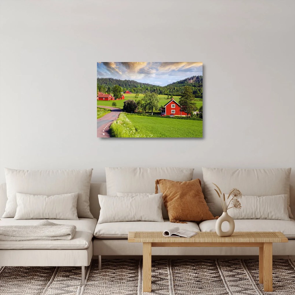 Tablou pe sticlă cu țară (70x50 cm)
