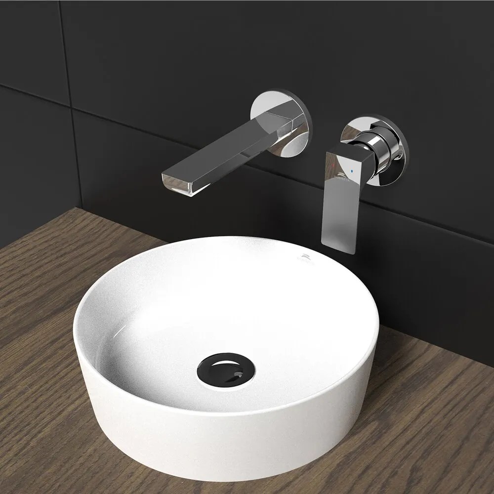 Baterie lavoar incastrata Rubineta Modena finisaj crom lucios cu corp ingropat