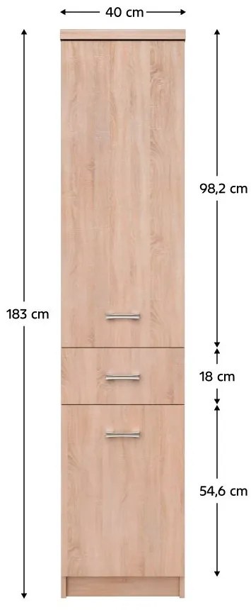 Dulap cu rafturi Topta Typ 31 2D1S (Stejar sonoma). 1075481