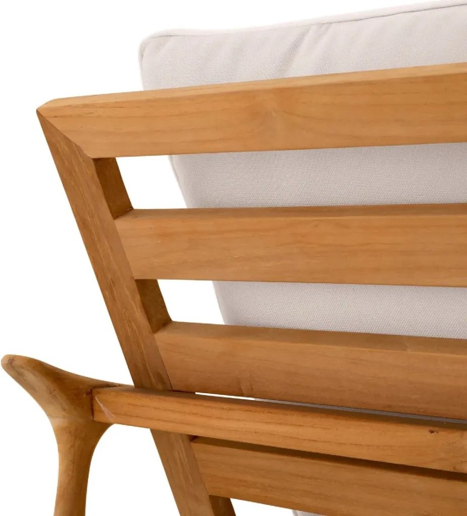 Canapea eleganta pentru exterior design LUX Manzo natur / flores off-white