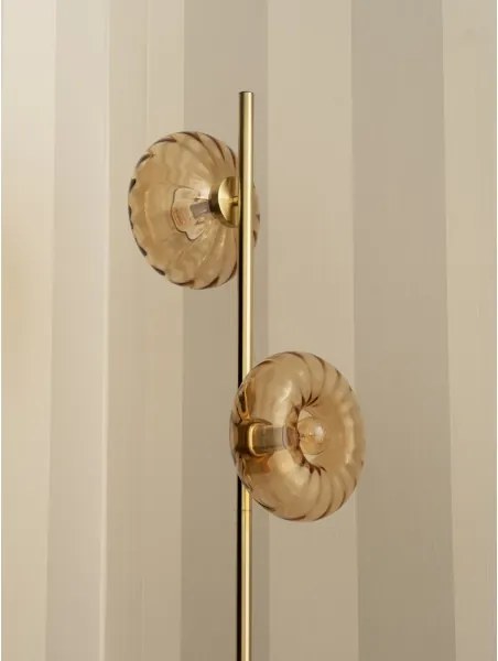 Osram - Lampadar GOLD GLASS 2xE14/12W/230V auriu/bej fumuriu