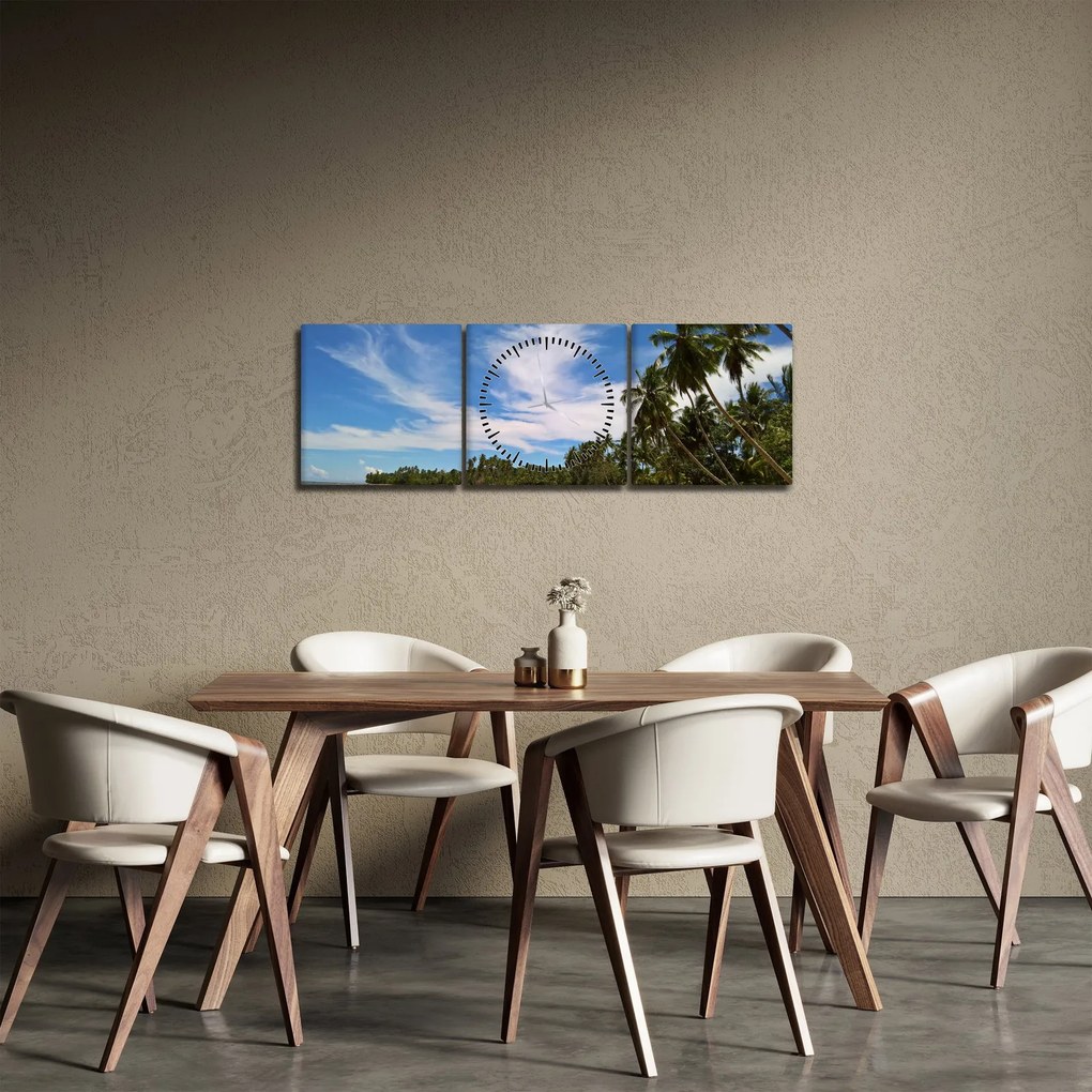Tablou cu plajă (cu ceas) (90x30 cm)