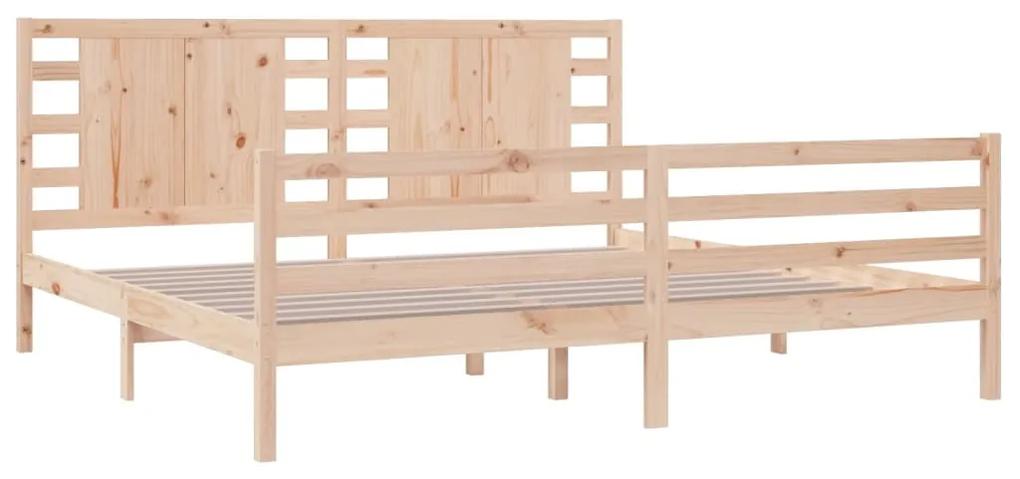 Cadru de pat, 200x200 cm, lemn masiv de pin Maro, 200 x 200 cm