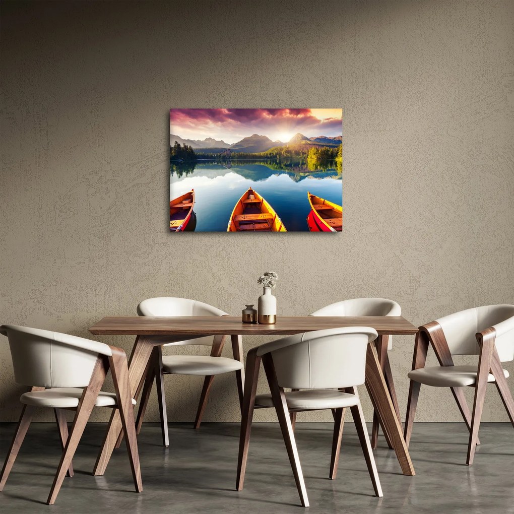 Tablou - Lac cu bărci (70x50 cm)