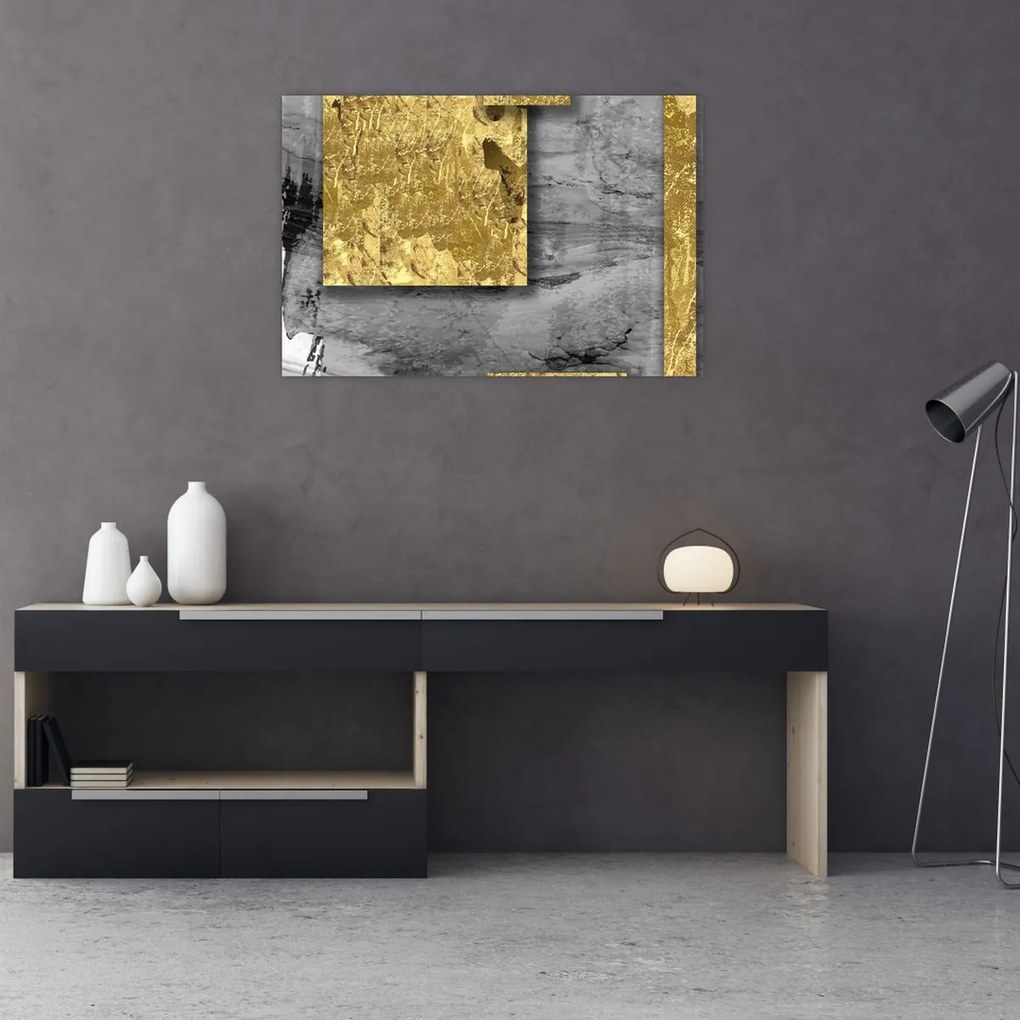 Tablou - Pătrate de aur N⁰2 (90x60 cm)