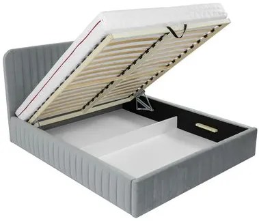 Pat matrimonial 140 cm Lentoa (albastru) (cu somieră) (cu sp. depozitare). Promo -17%. 1104164
