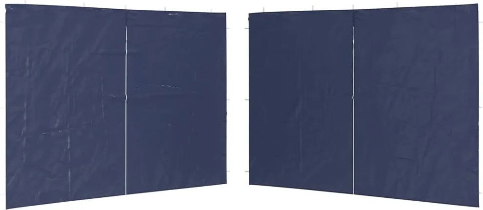 vidaXL Perete lateral cort petrecere, 2 buc., albastru, PE, cu fermoar