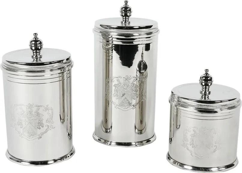 Set de 3 cutii pentru biscuiti design LUX Gaston, nickel 103994 HZ