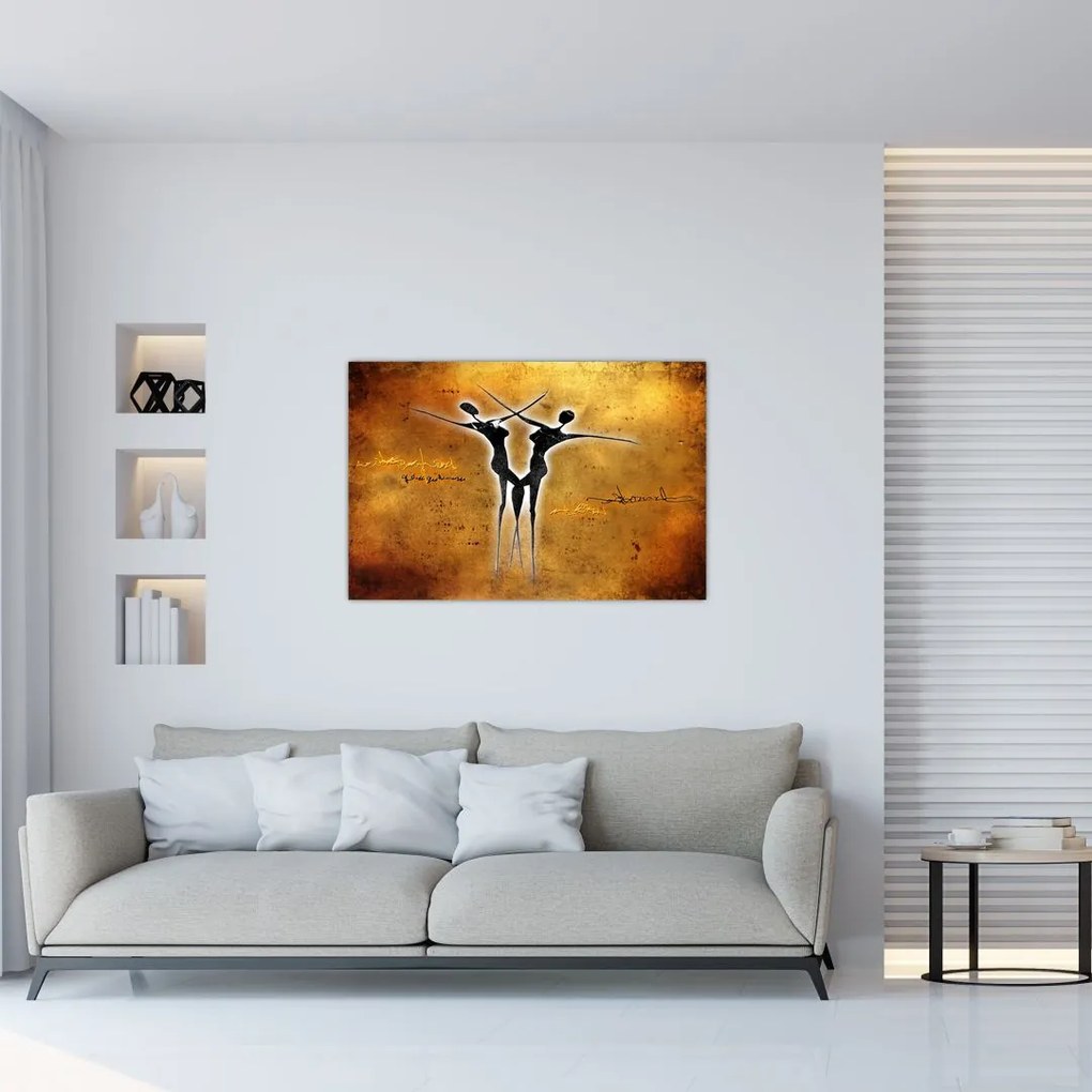 Tablou perechii dansând pictate (90x60 cm)