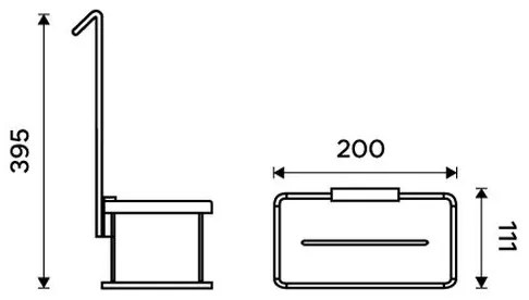 Raft de perete de duș NIMCO Ki 14015H-B-26 KIBO crom lucios
