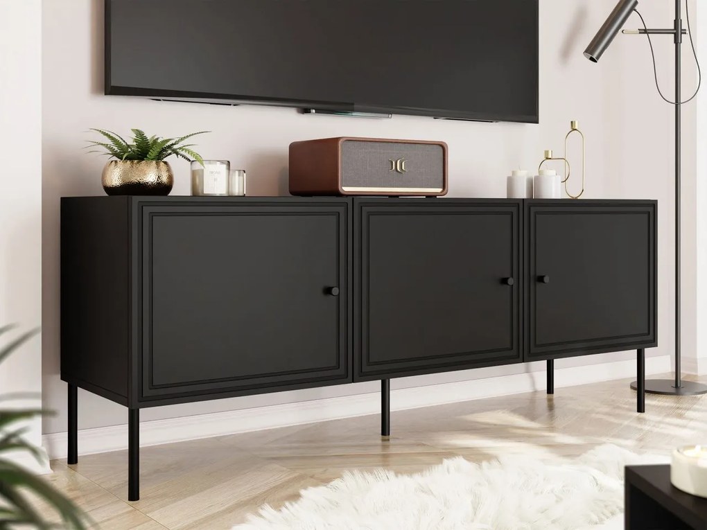 Dulap TV Bas 150 3D (Negru) . Promo -16%. 1106192