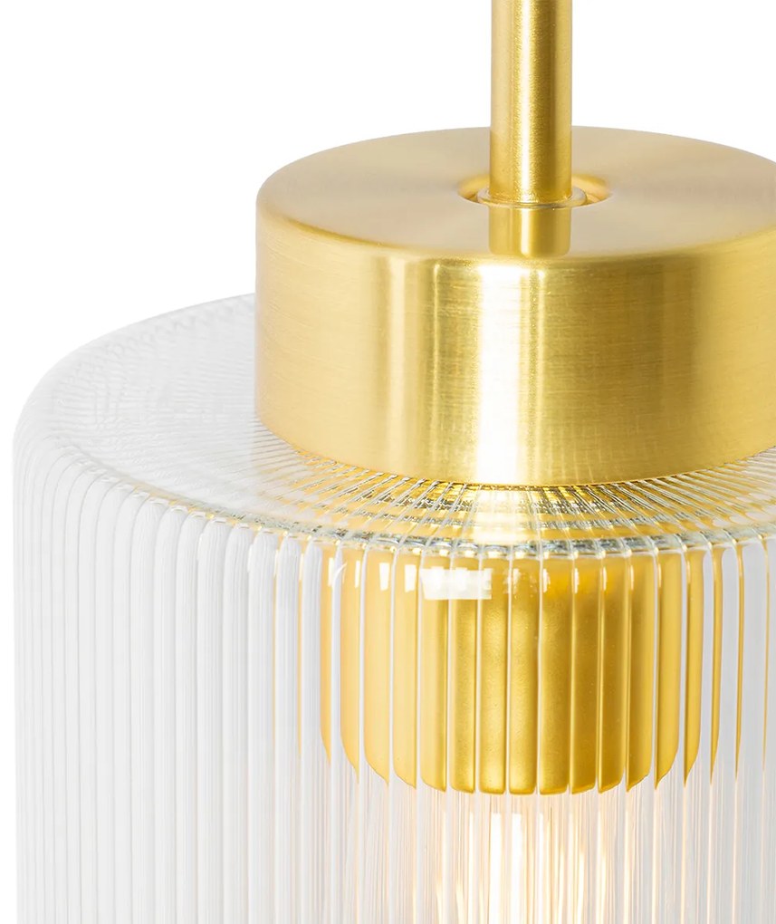 Aplică de perete Art Deco aurie cu sticlă - Laura