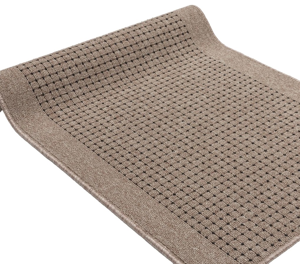 Traversa Antiderapanta Hol Bucatarie, Model Lester Mocha, Latime 80 cm, Maro