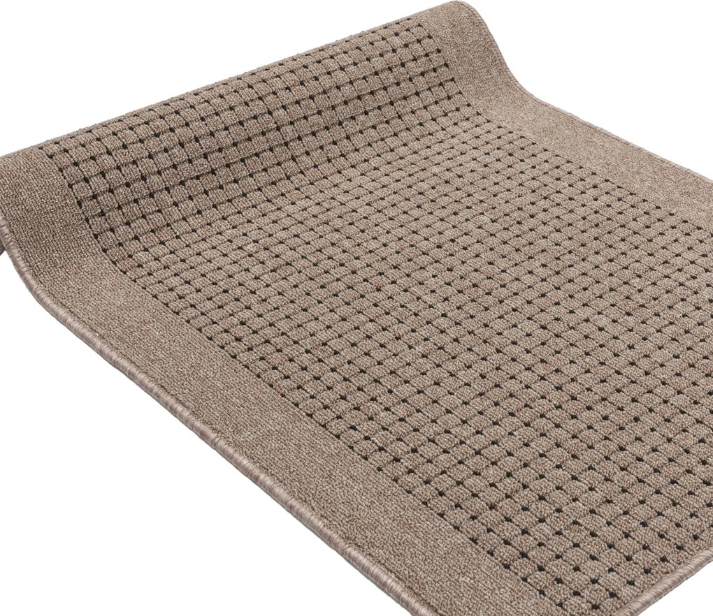 Traversa Antiderapanta Hol Bucatarie, Model Stanford Beige Brown, Latime 80 cm, Maro