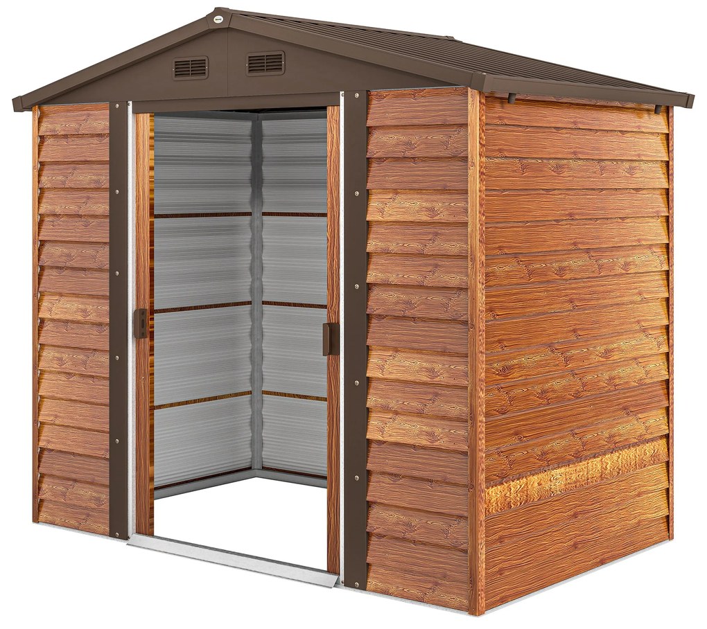 Outsunny Magazie de Grădină pentru Unelte 235.7x152x208.7cm Maro | Aosom Romania