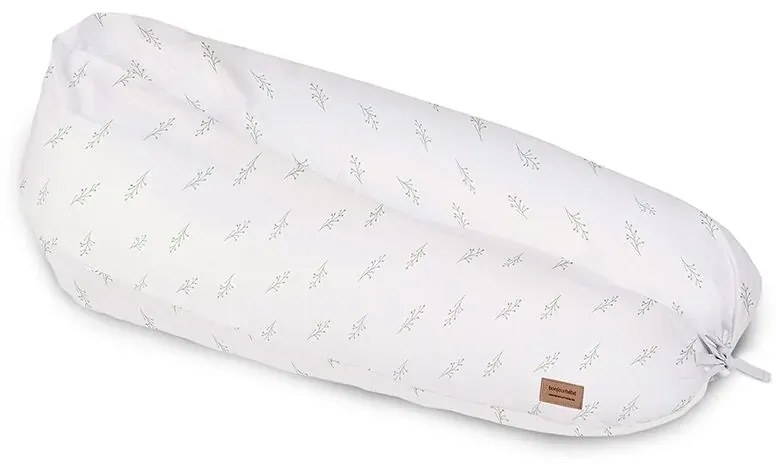 Perna pentru gravide si alaptare, husa detasabila din bumbac 100%, 190 cm, Spring Cottage Hunter Green