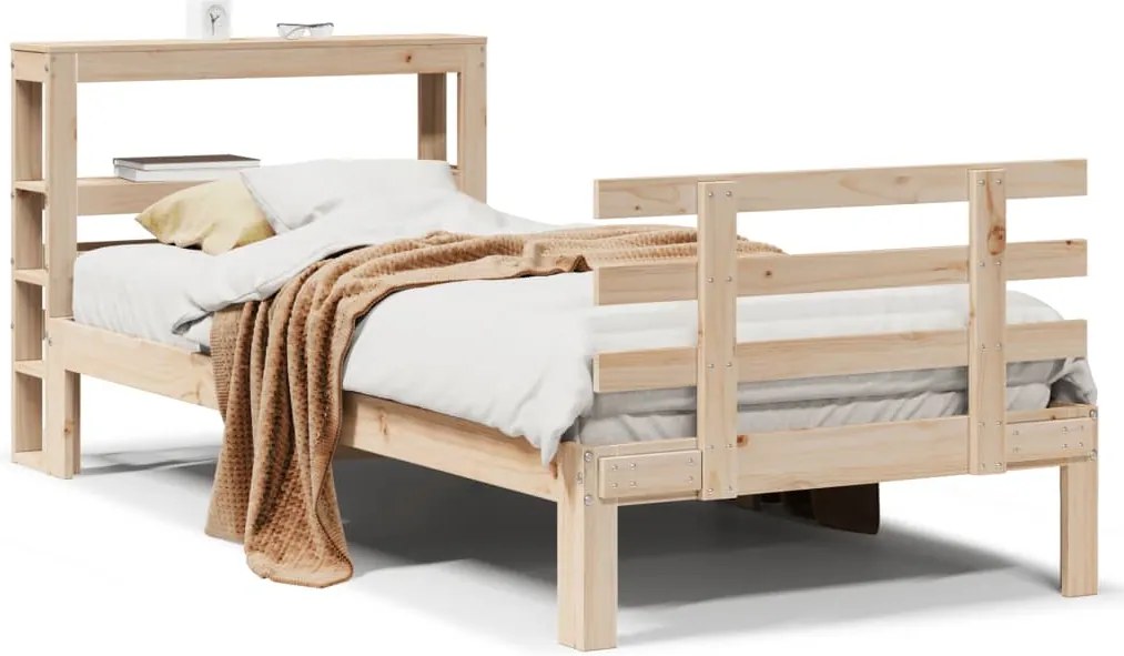 vidaXL Cadru de pat cu tăblie, 75x190 cm, lemn masiv de pin