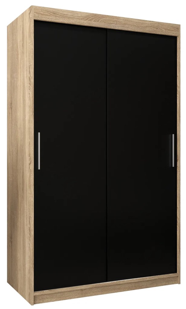 Dulap de haine 120 cm Toki (stejar sonoma + negru mat). 1064815