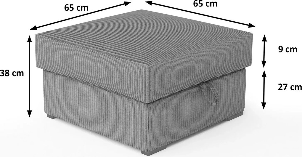 OFERTA Taburet mustar SMART COSARO cu spatiu de depozitare 65x65 cm II. calitate