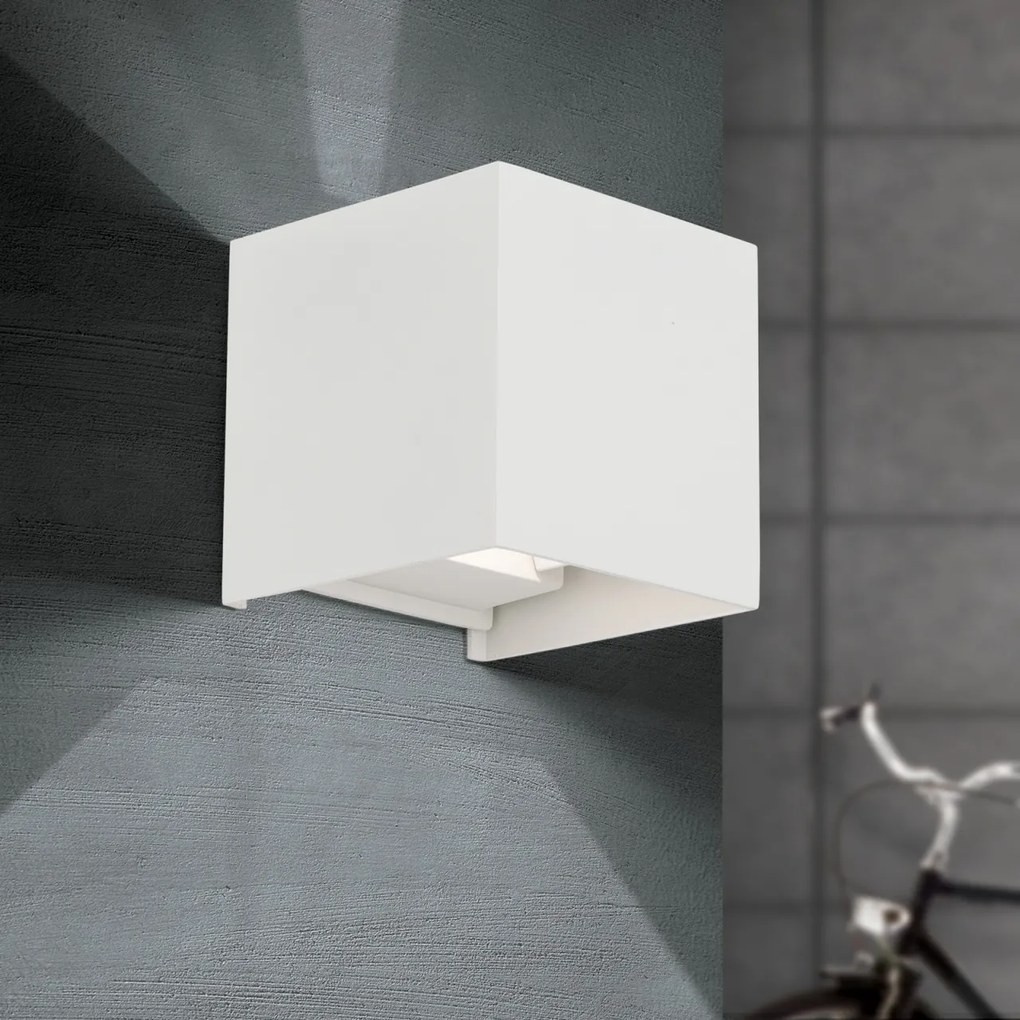 Aplica LED de exterior design modern ambiental IP54 Cube alba