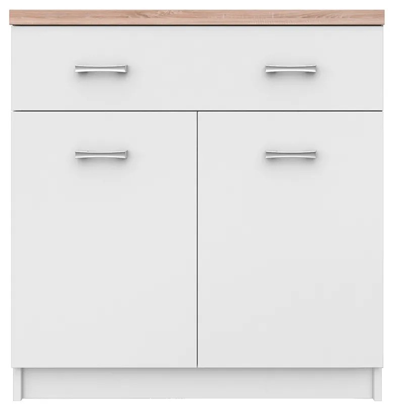 Comoda 2D1S, alb/stejar sonoma, TOPTY TYP 14
