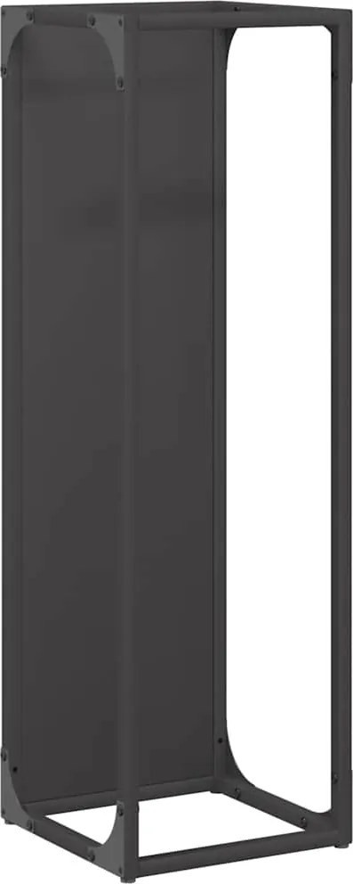 vidaXL Suport pentru lemne de foc negru Oțel laminat la rece