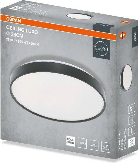 Osram - Plafonieră LED CEILING LUXO, 24 W/230 V, Ø 38 cm, neagră