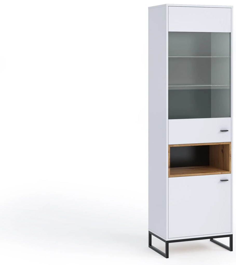 Vitrina Oliver WIT60 (Alb + Stejar artisan). 1051801