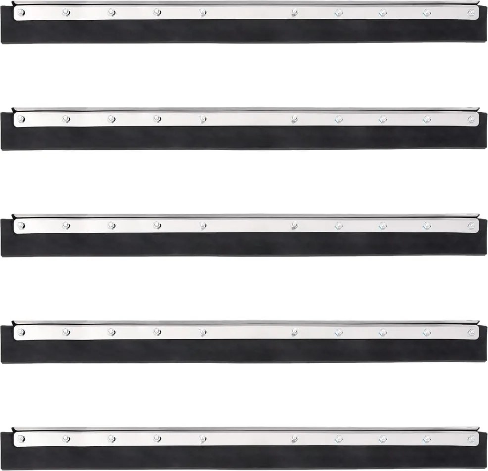 vidaXL Capete raclete de podea, 5 buc., 75x2x5 cm, oțel și cauciuc