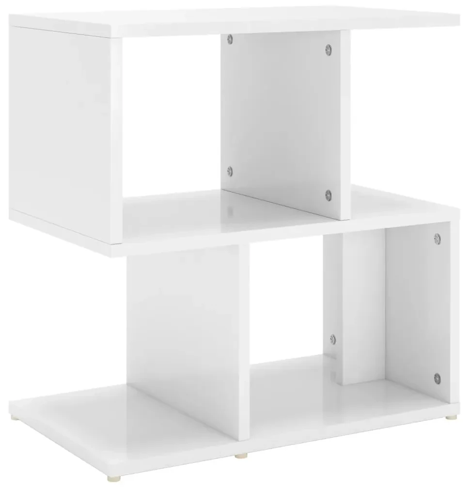 806376 vidaXL Noptieră, alb extralucios, 50x30x51,5 cm, PAL