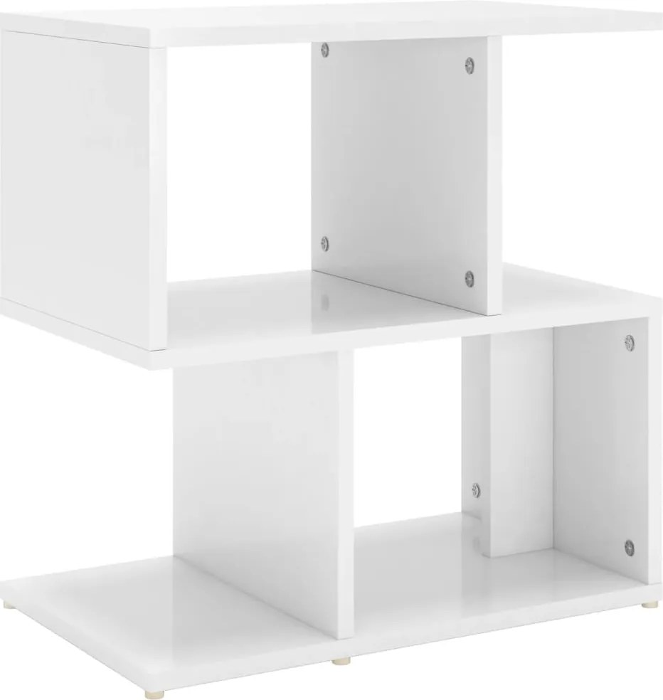 vidaXL Noptieră, alb extralucios, 50x30x51,5 cm, PAL